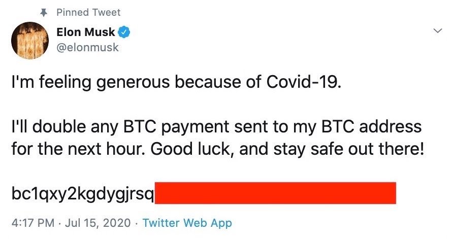elon musk twitter account hacked
