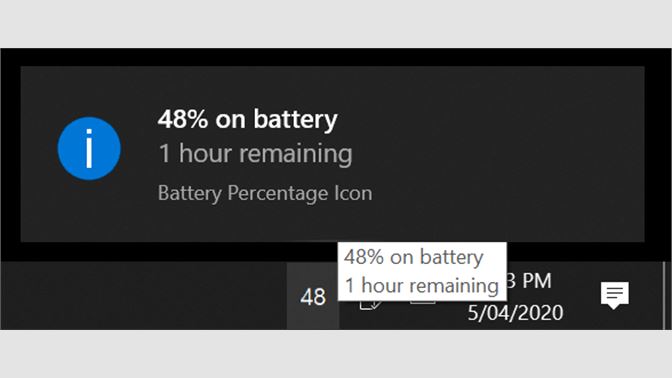 battery percentage icon in windows 11