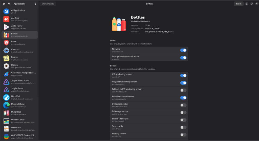 flatseal for flapak app mangement